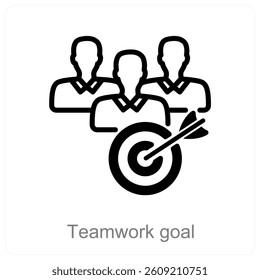 Teamwork Goal and collaboration icon concept