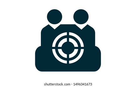 Teamwork goal icon flat style vector illustration.