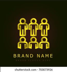 Teamwork golden metallic logo