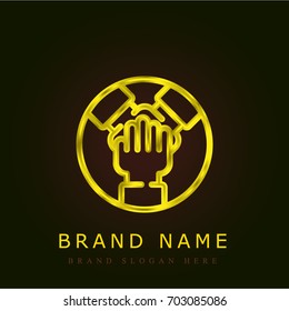 Teamwork golden metallic logo