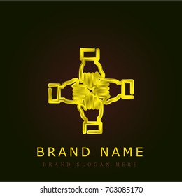 Teamwork golden metallic logo