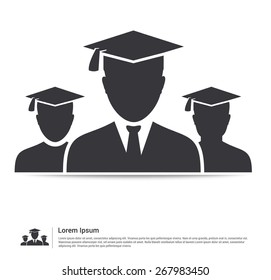 Teamwork Graduates Student Education Icon Vector