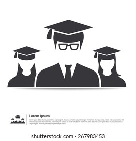 Teamwork graduates student education icon vector