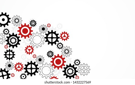Teamwork graphic design. Gears wheels over white background. Creative concept. Vector illustration