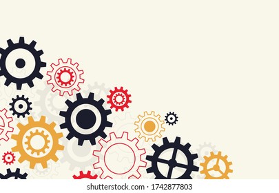 Teamwork graphic design. Gears wheels over white background. Creative concept. Vector illustration