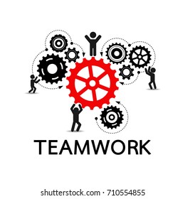 Teamwork Graphic Design Gears Wheels Over Stock Vector (Royalty Free ...