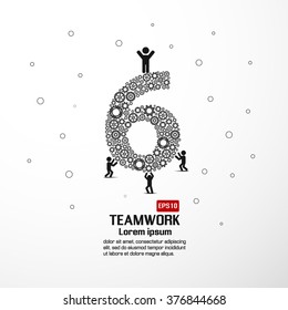 Teamwork graphic gear vector design