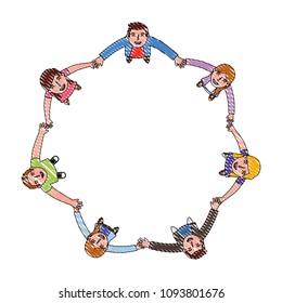 teamwork group around characters