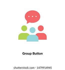 teamwork or group button icon vector. group user button icon symbol. web design and mobile design. white background.
