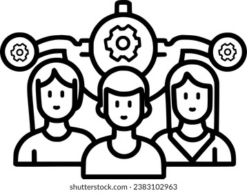 Teamwork group icon, Three people standing, collaboration vector sign, symbol, vector, art