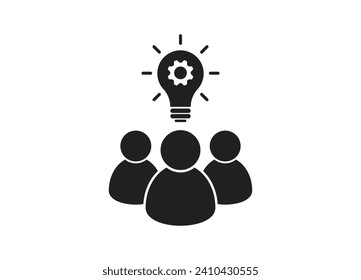 trabajo en equipo, grupo, idea, negocio, innovación, icono, vector, bombilla, personas, ilustración, solución, equipo, creatividad, bombilla de plan, luz, lámpara, creativa, lluvia de ideas, colaboración, trabajo, juntos, con