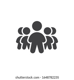 Teamwork group leader vector icon. filled flat sign for mobile concept and web design. Crowd of people glyph icon. Symbol, logo illustration. Vector graphics