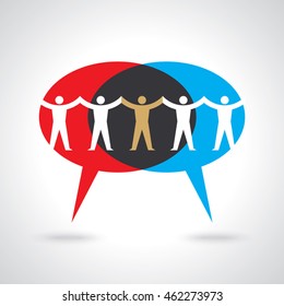 Teamwork or Group work design. Concept vector design