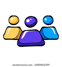 Icono de semitono de trabajo en equipo dibujado a mano Ilustración vectorial de color