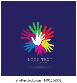 Teamwork-Handlogo. Vorlage für Symbol und Vektorillustration.
