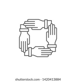 Teamwork, hands, group icon. Element of teamwork icon. Thin line icon for website design and development, app development. Premium icon