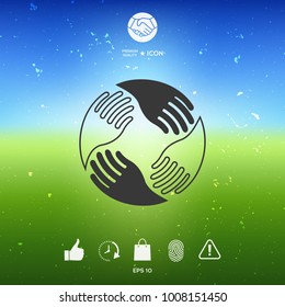 Teamwork Hands. Human connection Logo
