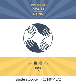 Teamwork Hands. Human connection Logo