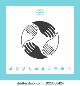 Teamwork Hands. Human connection Logo