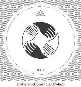 Teamwork Hands. Human connection Logo