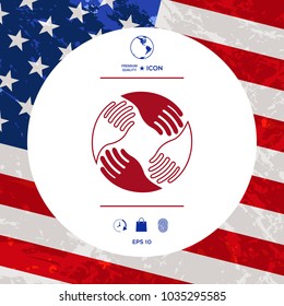Teamwork Hands. Human connection Logo