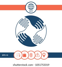 Teamwork Hands. Human connection Logo