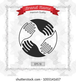 Teamwork Hands. Human connection Logo