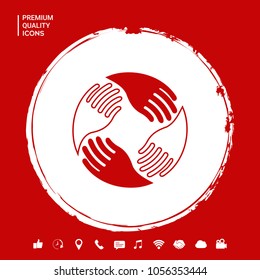 Teamwork Hands. Human connection Logo