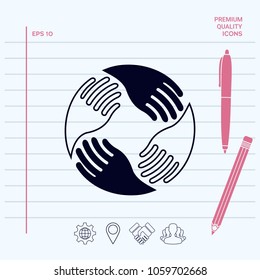 Teamwork Hands. Human connection Logo