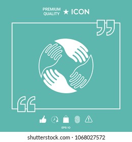 Teamwork Hands. Human connection Logo