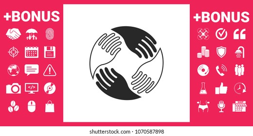 Teamwork Hands. Human connection Logo