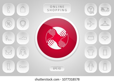 Teamwork Hands. Human connection Logo
