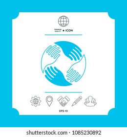Teamwork Hands. Human connection Logo