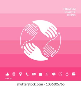Teamwork Hands. Human connection Logo