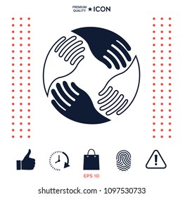 Teamwork Hands. Human connection Logo