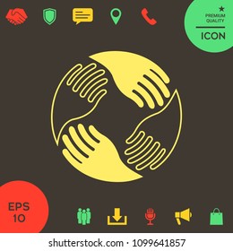 Teamwork Hands. Human connection Logo