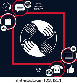 Teamwork Hands. Human connection Logo