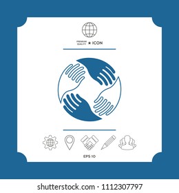 Teamwork Hands. Human connection Logo