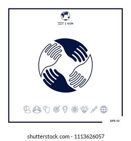Teamwork Hands. Human connection Logo
