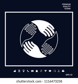 Teamwork Hands. Human connection Logo