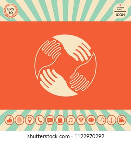 Teamwork Hands. Human connection Logo