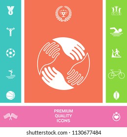 Teamwork Hands. Human connection Logo