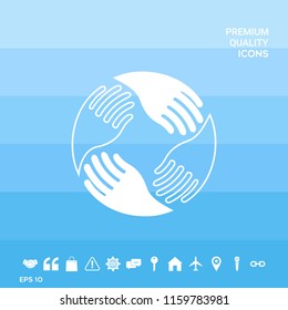 Teamwork Hands. Human connection Logo