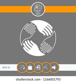 Teamwork Hands. Human connection Logo