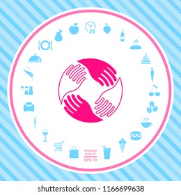 Teamwork Hands. Human connection Logo