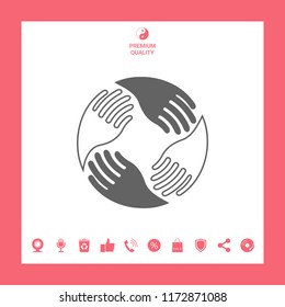 Teamwork Hands. Human connection Logo