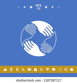 Teamwork Hands. Human connection Logo