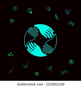 Teamwork Hands. Human connection Logo