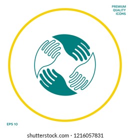 Teamwork Hands. Human connection Logo. Graphic elements for your design