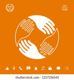 Teamwork Hands. Human connection Logo. Graphic elements for your design